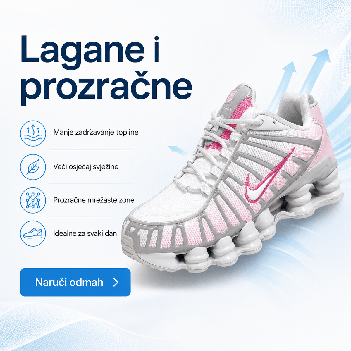 Ženske Premium Bijelo-Roze Sportske Tenisice – Ženske tenisice – 36 – slika 4