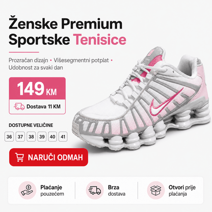 Ženske Premium Bijelo-Roze Sportske Tenisice – Ženske tenisice – 36 – slika 2