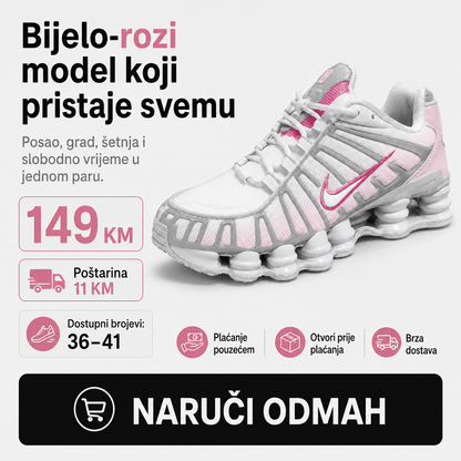Ženske Premium Bijelo-Roze Sportske Tenisice – Ženske tenisice – 36 – slika 8