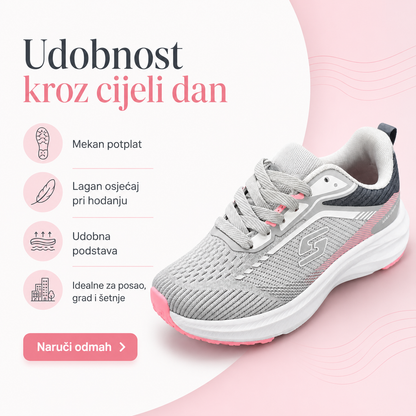 Ženske Sive Sportske Tenisice s Ružičastim Detaljima – prikaz 3