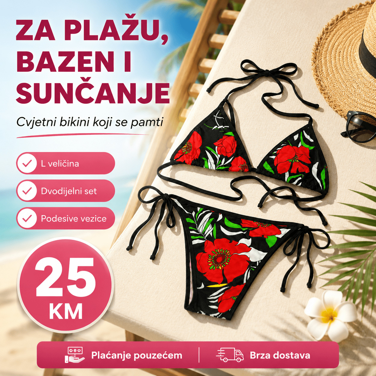 Ženski bikini set s cvjetnim uzorkom – – – slika 5