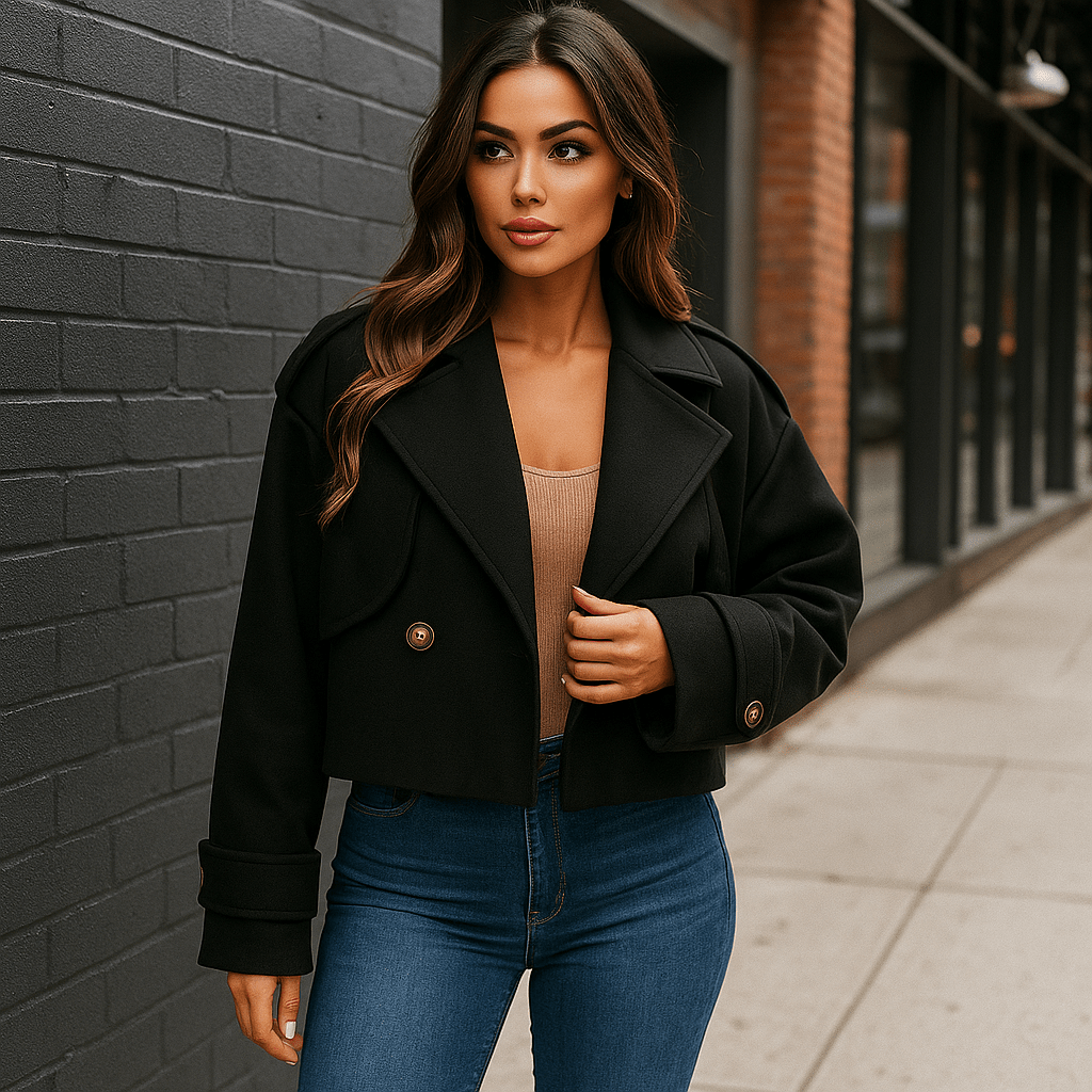 Ženski Kratki Elegantni Kaput - SAMO KLIKNI