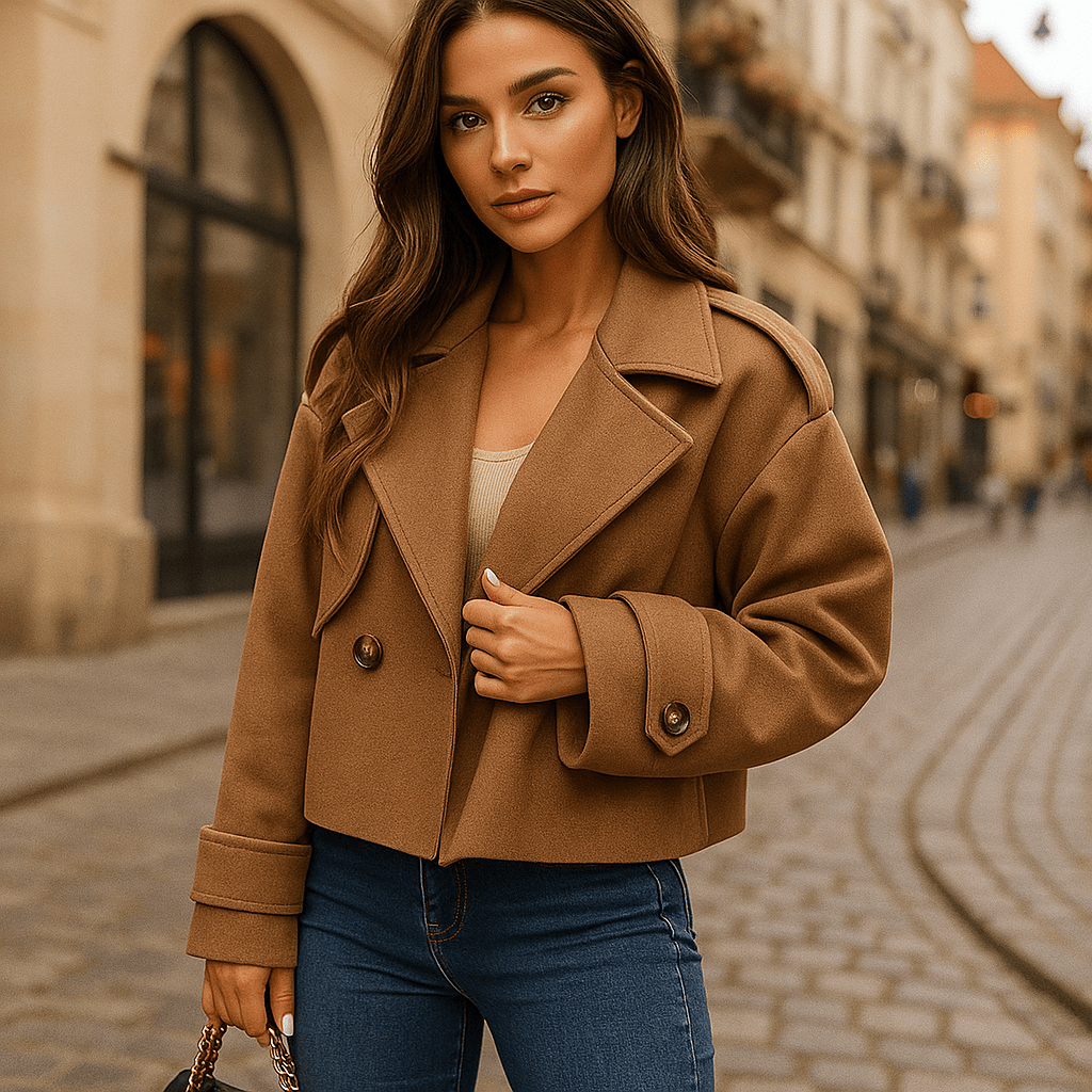 Ženski Kratki Elegantni Kaput - SAMO KLIKNI