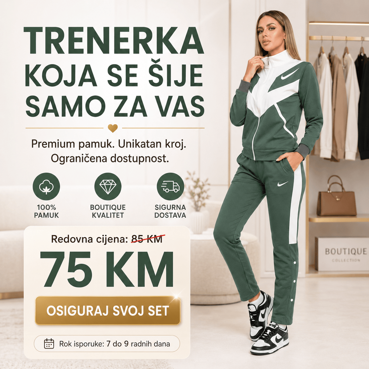 Ženski Pamučni Trenerka Set – Ženska Odjeća – S – slika 2