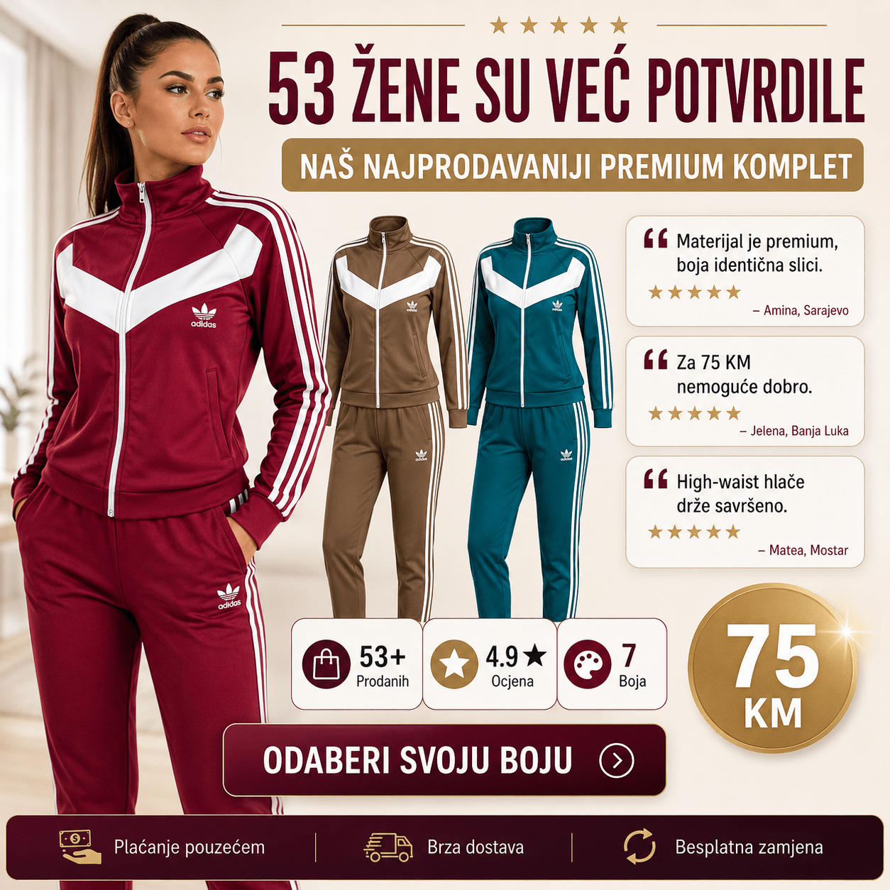 Ženski Premium Sportski Komplet – – Ljubičasta S – slika 3