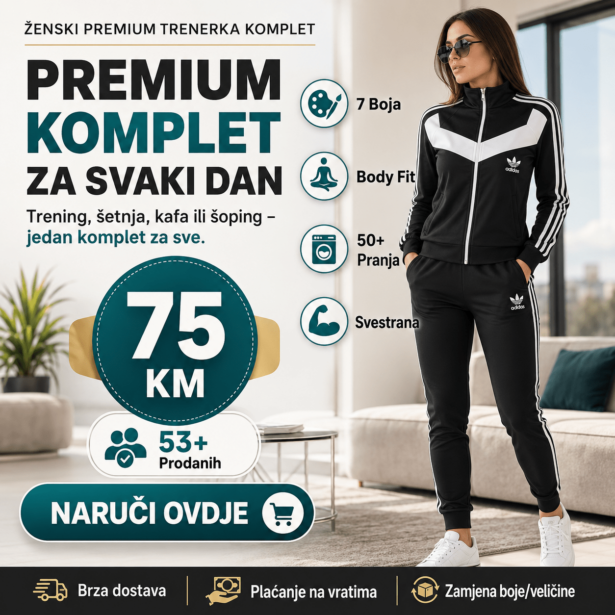 Ženski Premium Sportski Komplet – – Ljubičasta S – slika 4