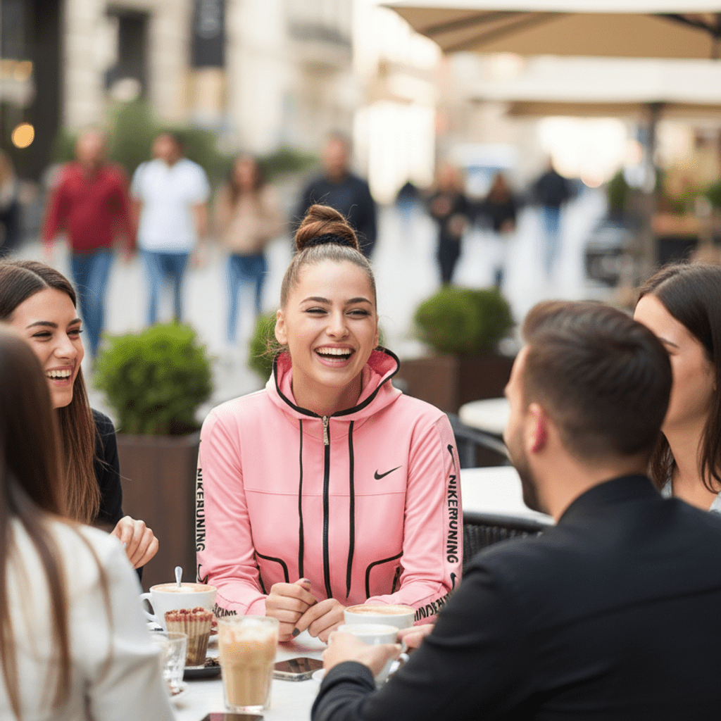 Ženski Trenerka Set Dukserica i Helanke u Bebi Roza Boji – Sportska Odjeća – S – slika 3