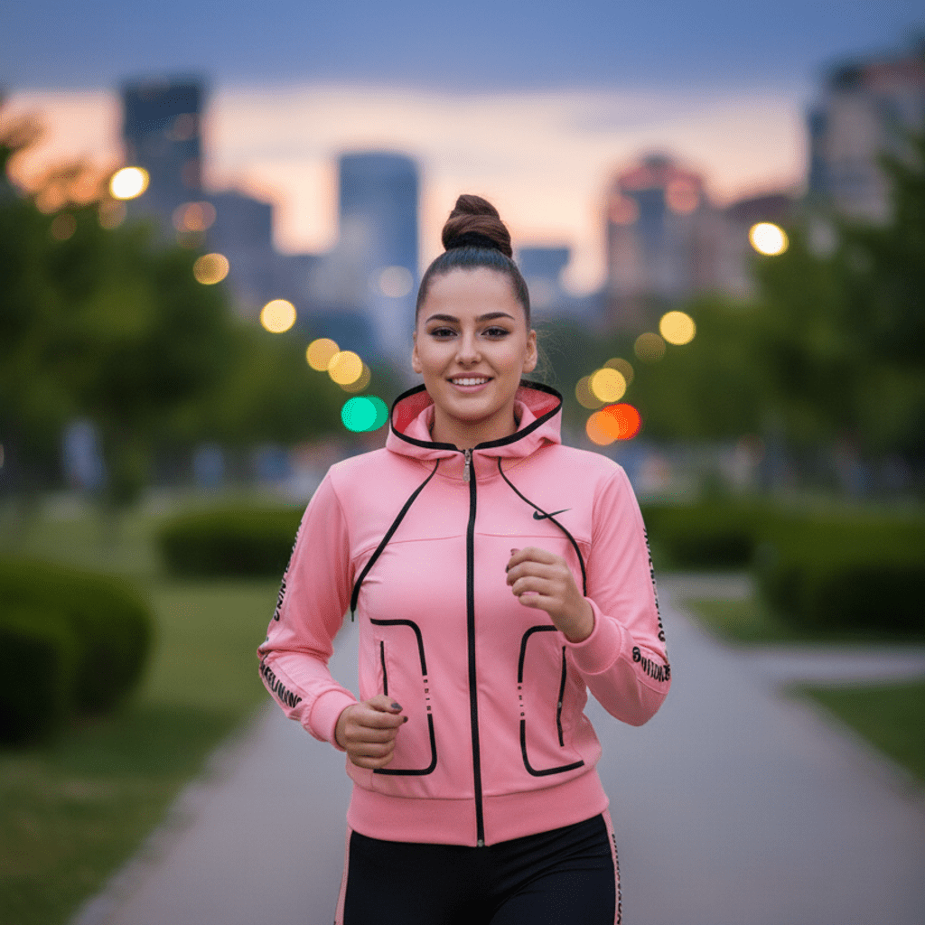 Ženski Trenerka Set Dukserica i Helanke u Bebi Roza Boji – Sportska Odjeća – S – slika 2