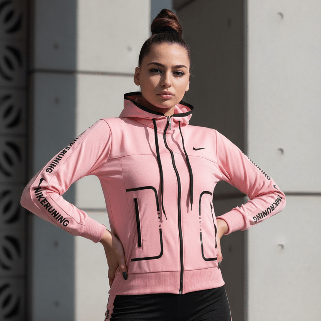 Ženski Trenerka Set Dukserica i Helanke u Bebi Roza Boji – Sportska Odjeća – S – slika 4