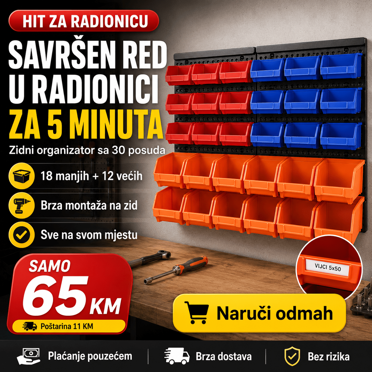 Zidni Organizator sa 30 Posuda – – – slika 1