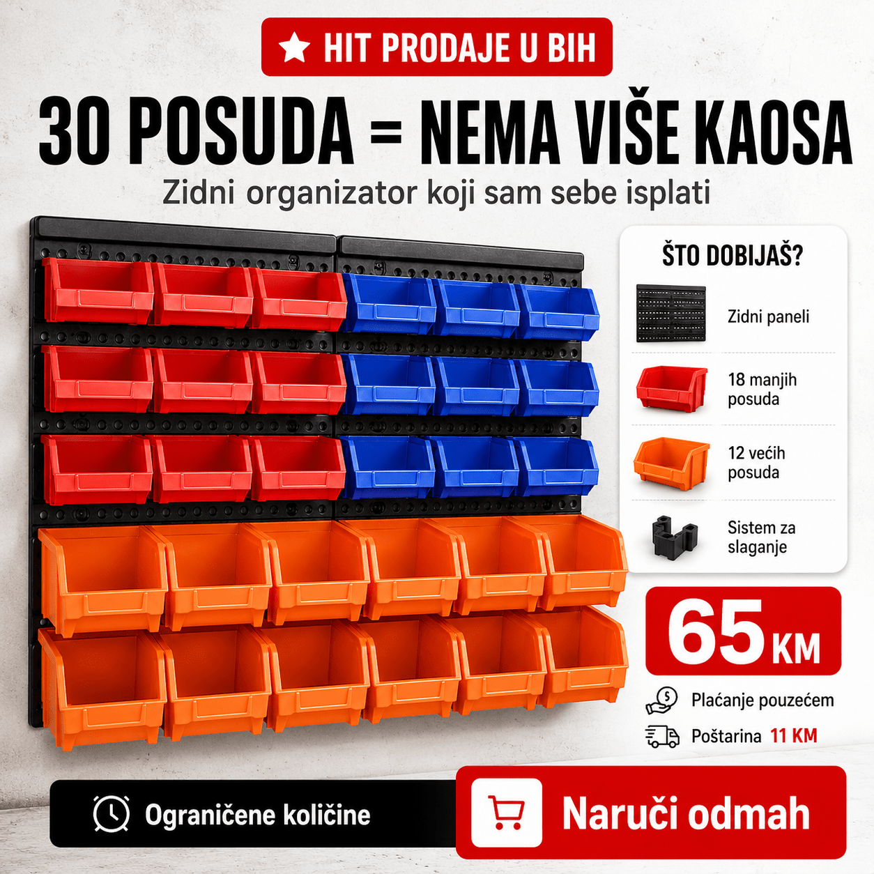 Zidni Organizator sa 30 Posuda – – – slika 2