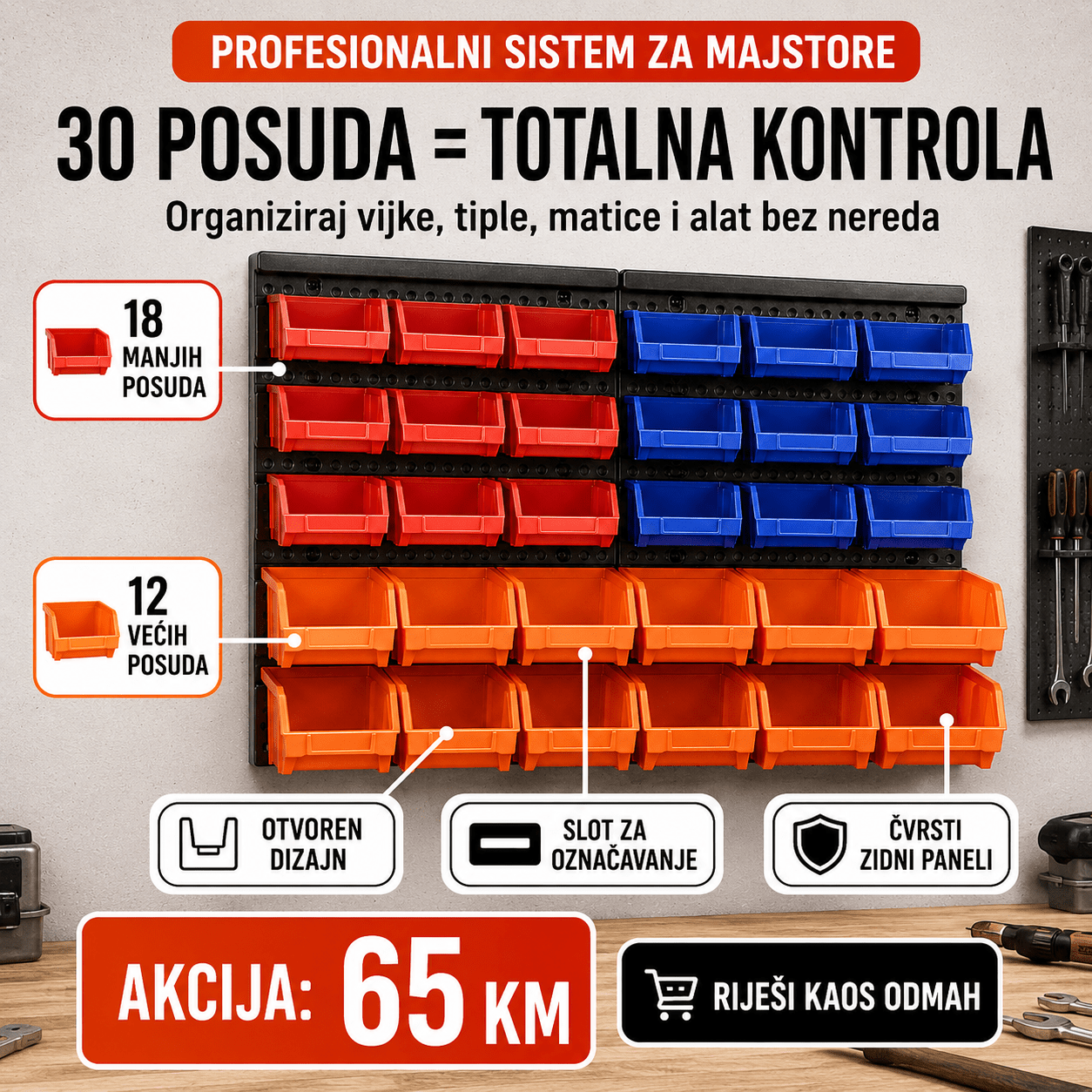 Zidni Organizator sa 30 Posuda – – – slika 3