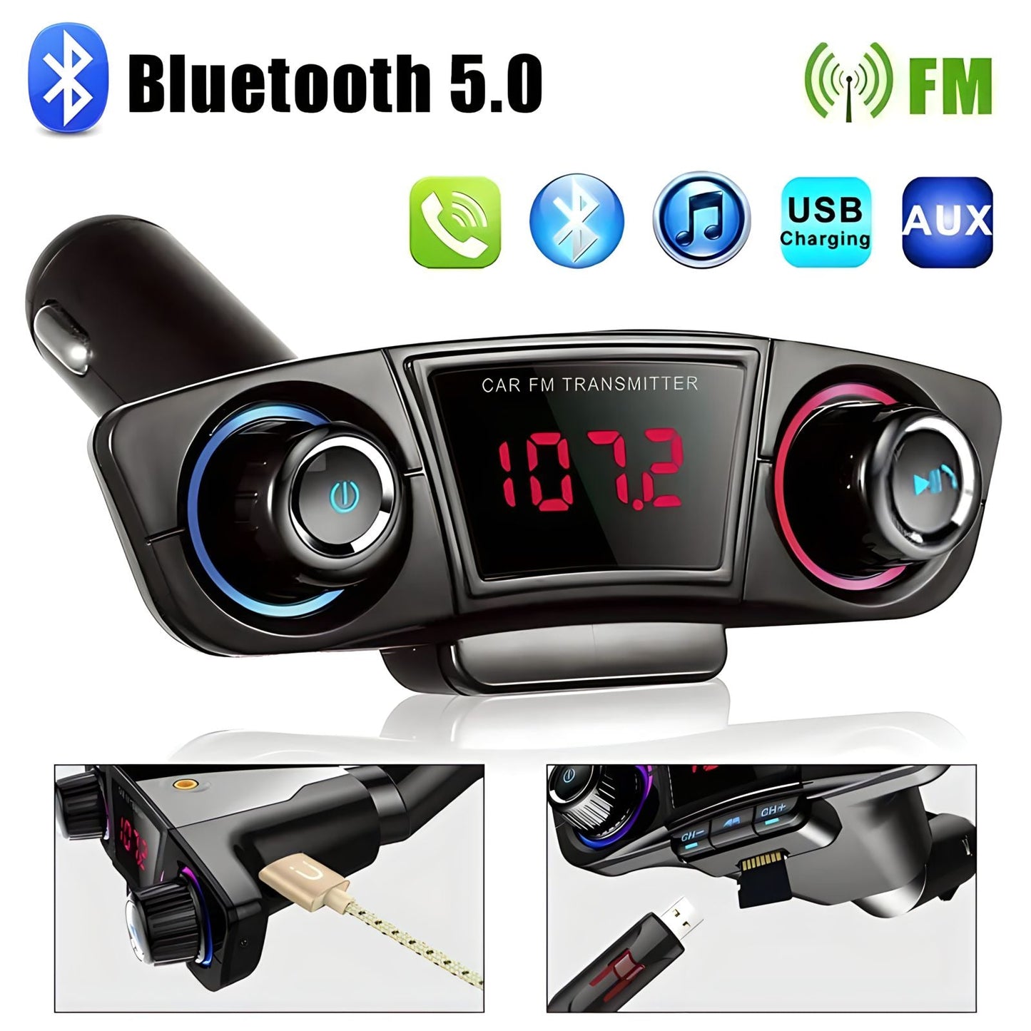 Bluetooth FM transmiter i MP3 - SAMO KLIKNI