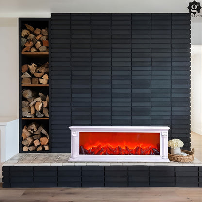 LED Dekorativni Kamin s efektom plamena – – Crni Kamin 63x12x22 cm – slika 8