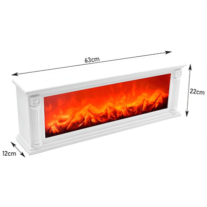 LED Dekorativni Kamin s efektom plamena – – Crni Kamin 63x12x22 cm – slika 6